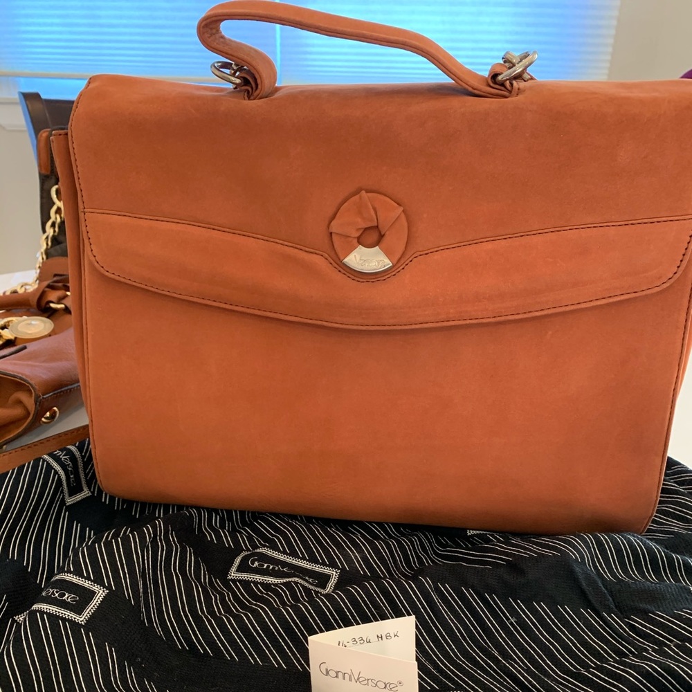 Versace suede handbag